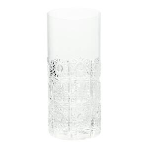 Queen Lace Bohemia Single Crystal Highball Flat Tumbler Glass 5 7/8” 12oz